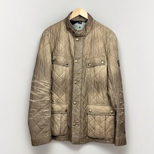 Barbour Mens XL Steve McQueen Quilted Jacket Race Car Motorsport Beige